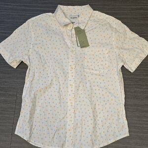 Goodfellow & Co White and Orange Casual Button Down Shirt